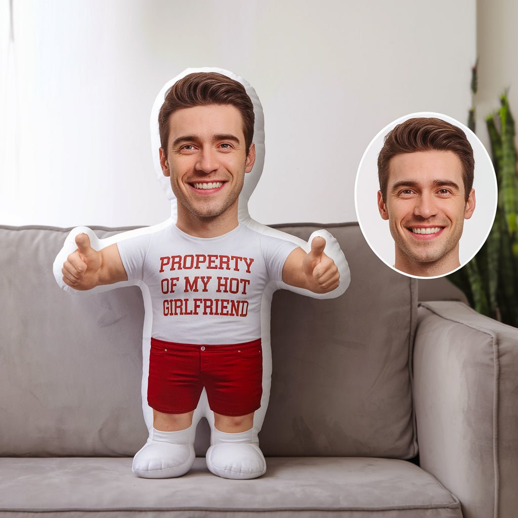 Property Of My HOT Girlfriend - Funny Custom Plush Pillow - UniqueThoughtful