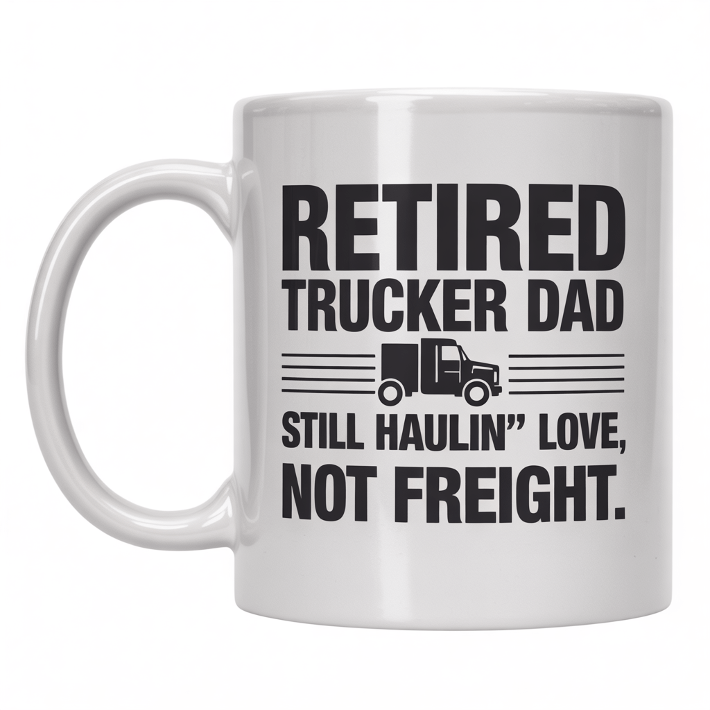 Retired Trucker Dad Coffee Mug - Perfect Retirement Gift - UniqueThoughtful