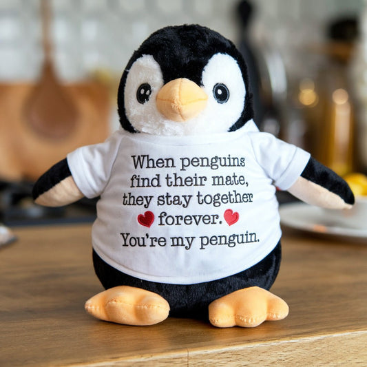 Romantic Penguin Plush Toy – Cute Valentine's Day Gift for Girlfriend/Wife - UniqueThoughtful