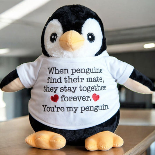 Romantic Penguin Plush Toy – Cute Valentine's Day Gift for Girlfriend/Wife - UniqueThoughtful