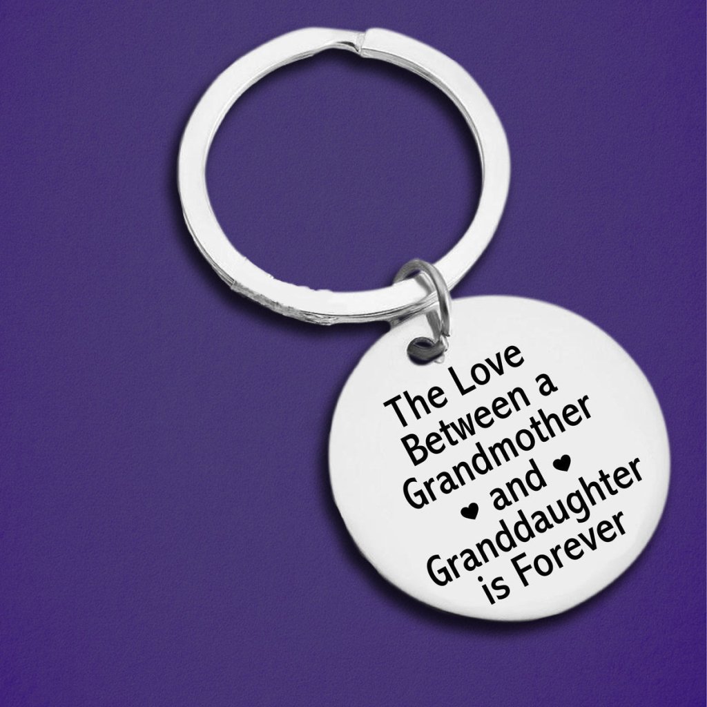 The Love Between A Grandmother & Granddaughter Is Forever Keychain - Uniquethoughtful