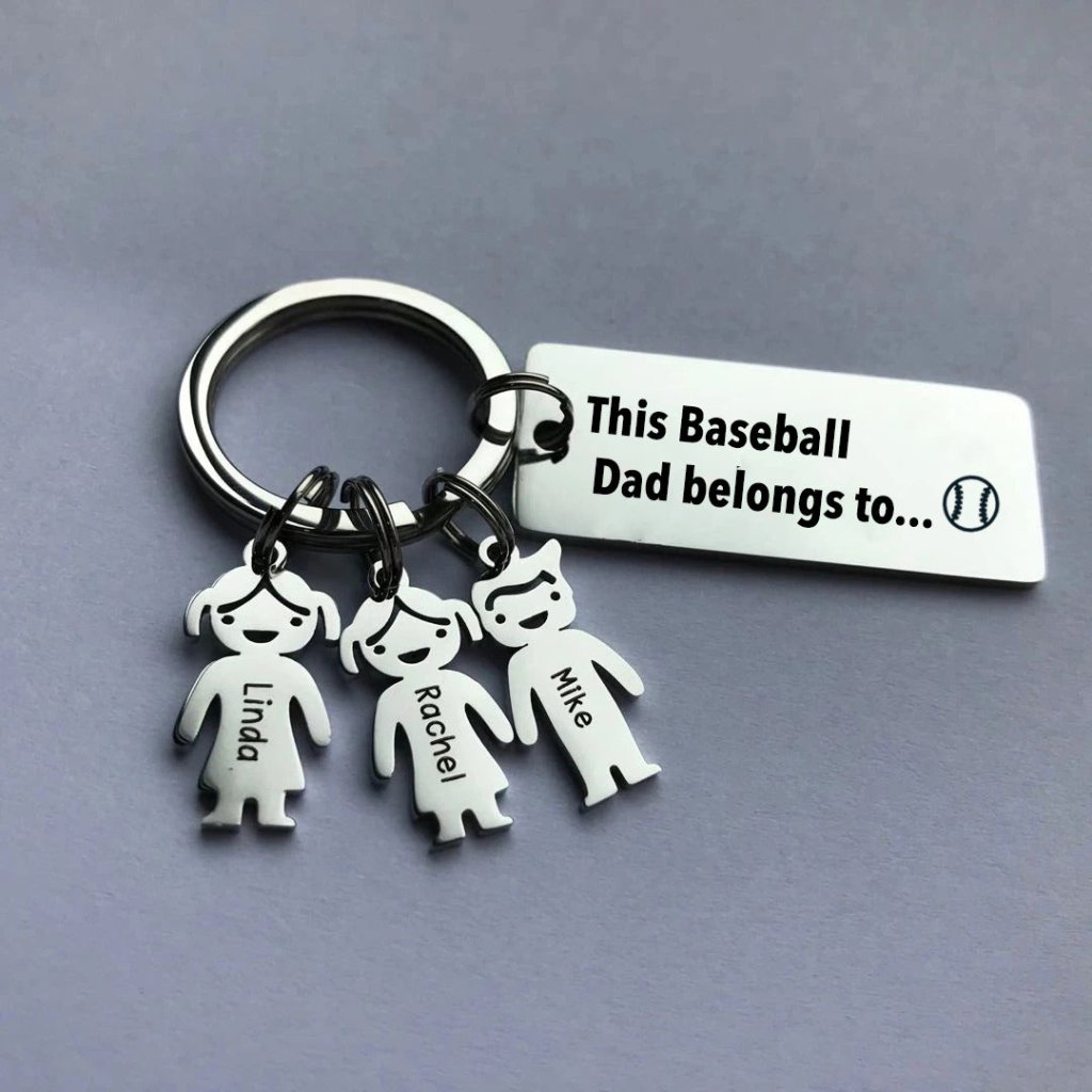 This Baseball Dad belongs to - Personalized keychain - Uniquethoughtful