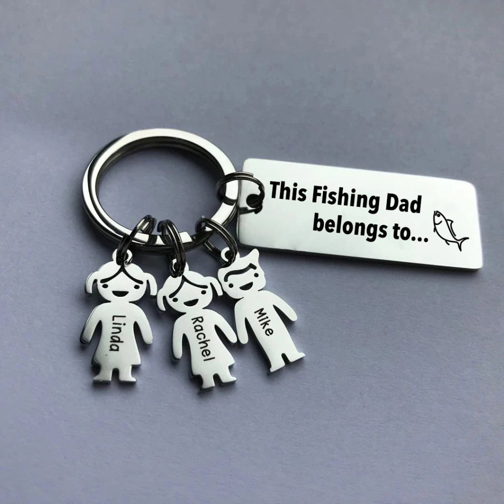 This Fishing Dad belongs to - Personalized keychain - Uniquethoughtful