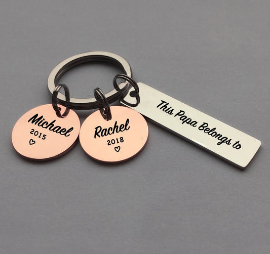 This Mommy belongs to - personalized keychain - Uniquethoughtful