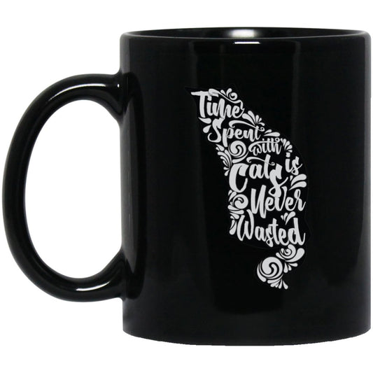 'Time spent with cats is never wasted' coffee mugs - Uniquethoughtful