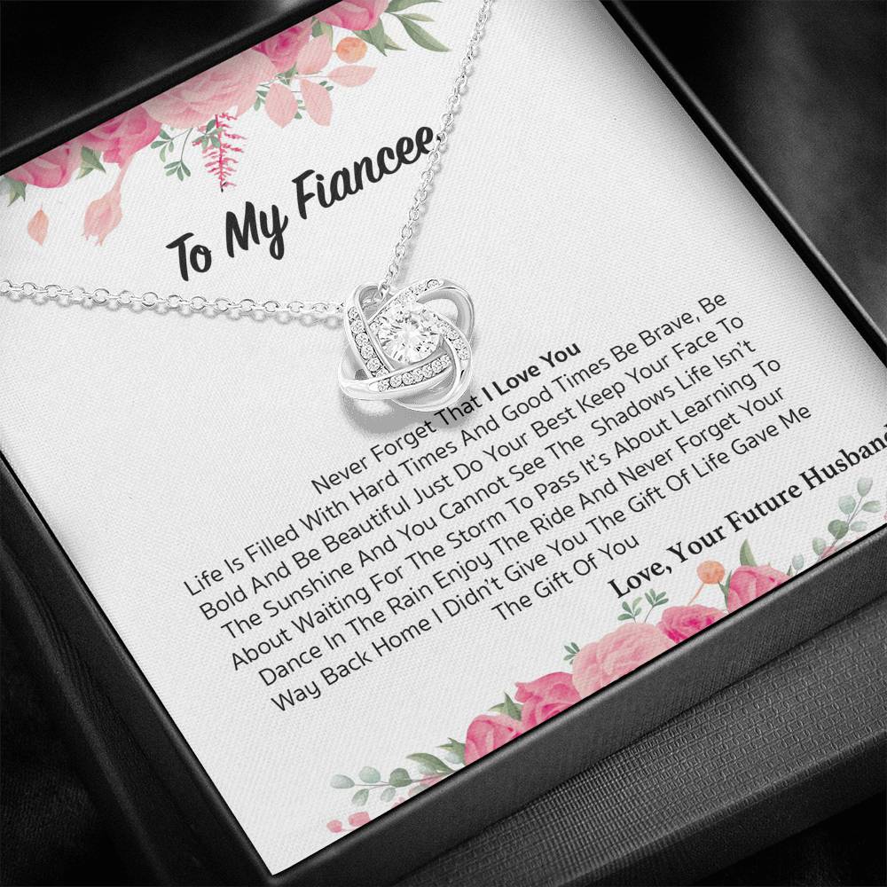 To My Fiancee - love Knot Necklace - UniqueThoughtful