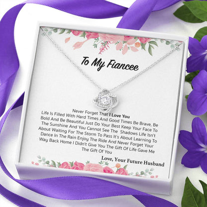 To My Fiancee - love Knot Necklace - Uniquethoughtful