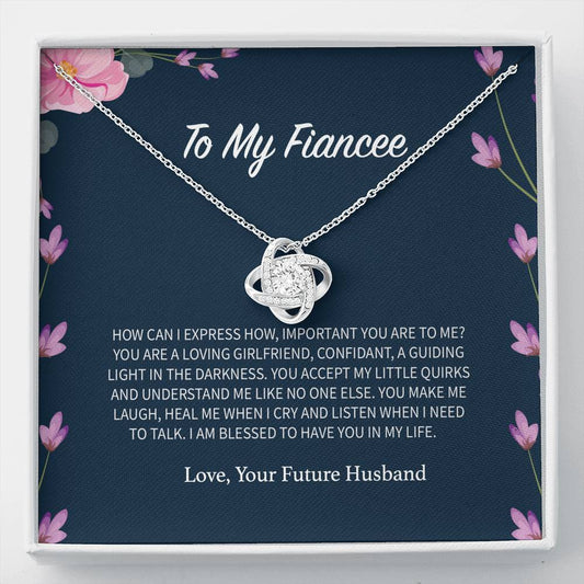 To My Fiancee - Love Knot Necklace - UniqueThoughtful