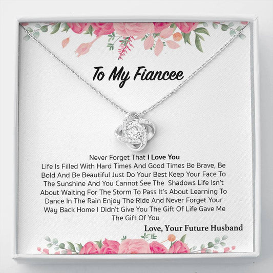 To My Fiancee - love Knot Necklace - UniqueThoughtful