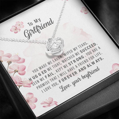 To My Girlfriend - love Knot Necklace - Uniquethoughtful