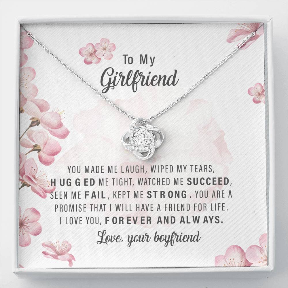 To My Girlfriend - love Knot Necklace - Uniquethoughtful