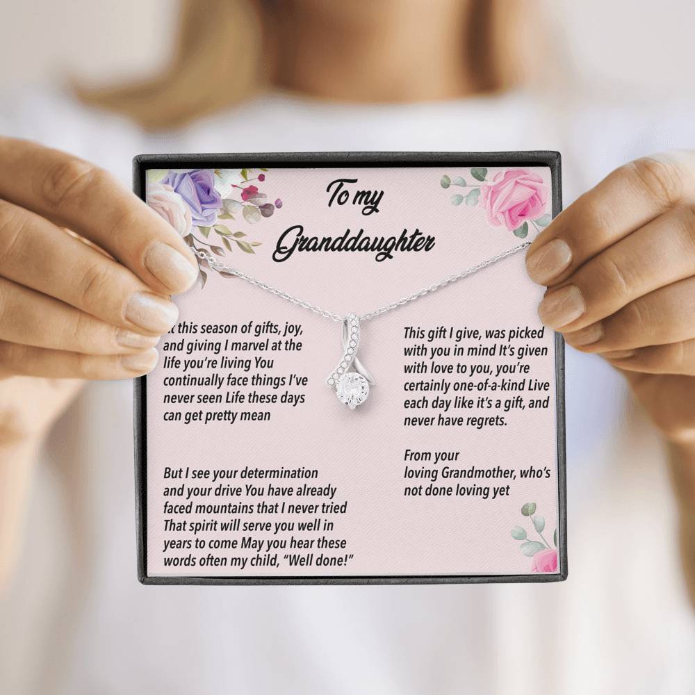 To My Granddaughter - Alluring Beauty Necklace With Poem - Uniquethoughtful