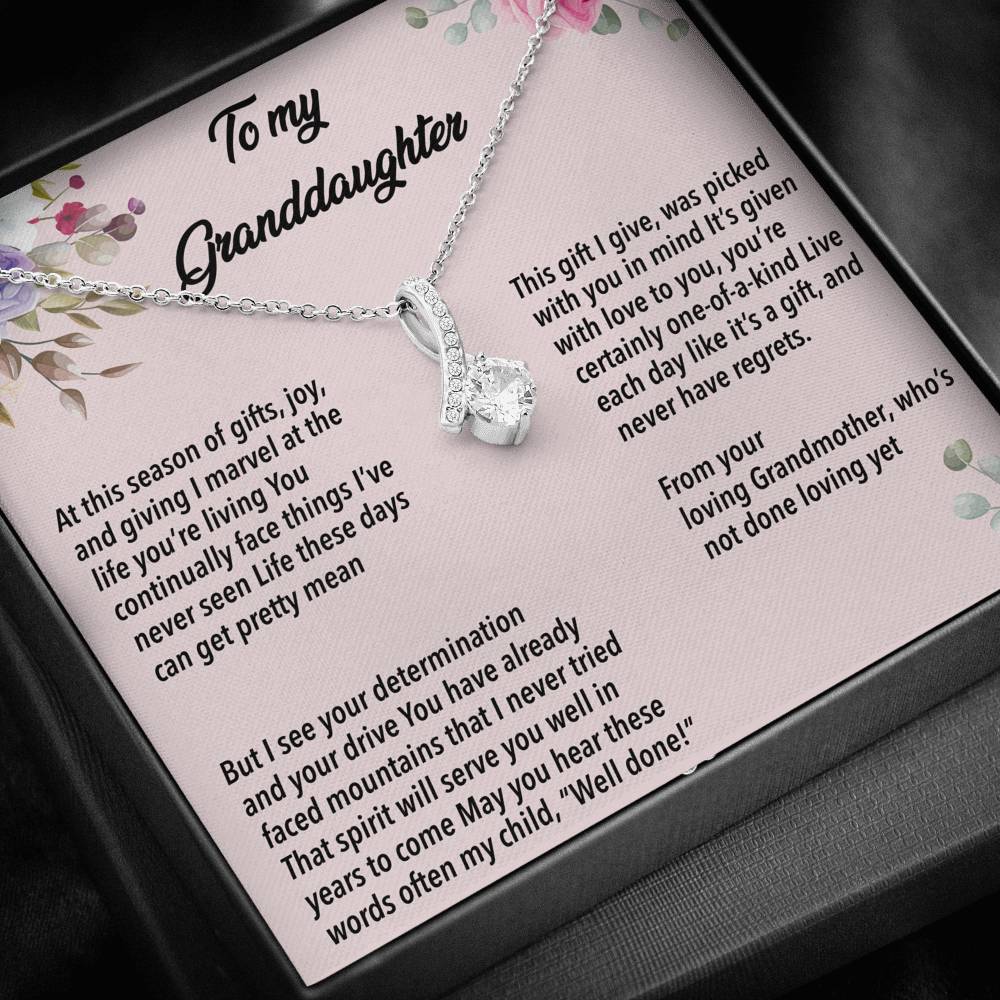 To My Granddaughter - Alluring Beauty Necklace With Poem - UniqueThoughtful