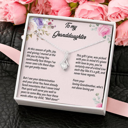 To My Granddaughter - Alluring Beauty Necklace With Poem - Uniquethoughtful