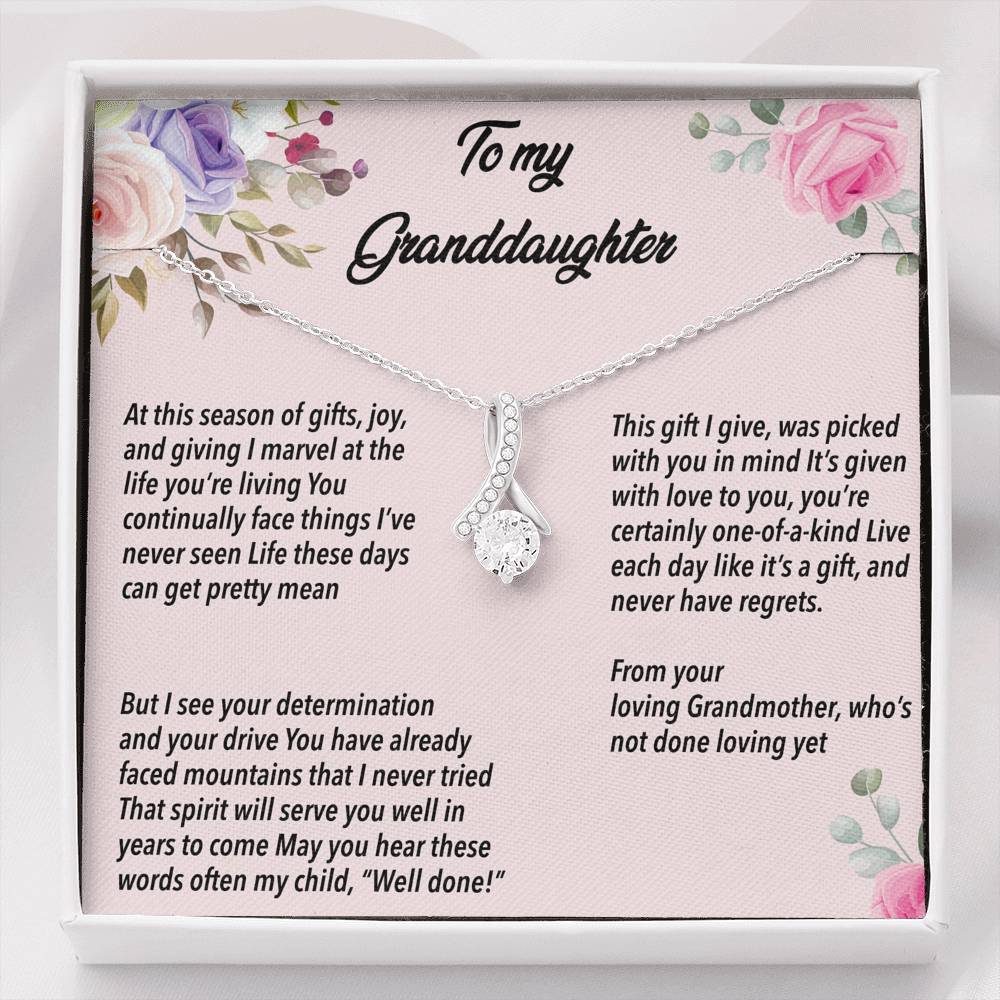 To My Granddaughter - Alluring Beauty Necklace With Poem - Uniquethoughtful