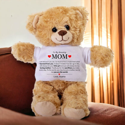 To My Mom Custom Bear Mother's Day Gift - UniqueThoughtful