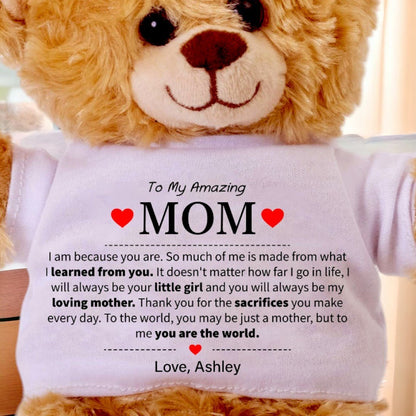 To My Mom Custom Bear Mother's Day Gift - UniqueThoughtful