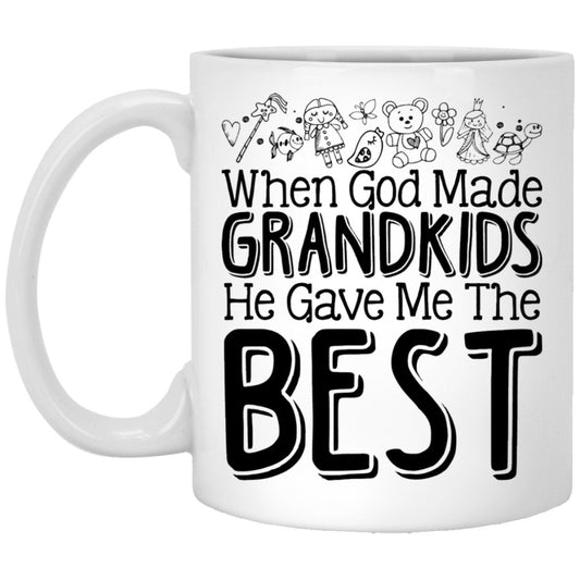 "When God Made Grandkids, He Gave Me The Best" Coffee Mug - Uniquethoughtful