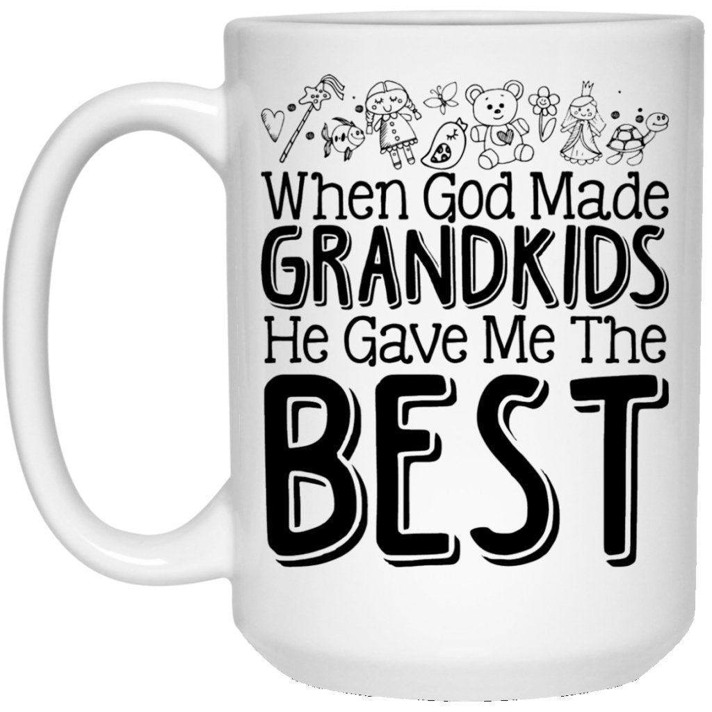 "When God Made Grandkids, He Gave Me The Best" Coffee Mug - Uniquethoughtful