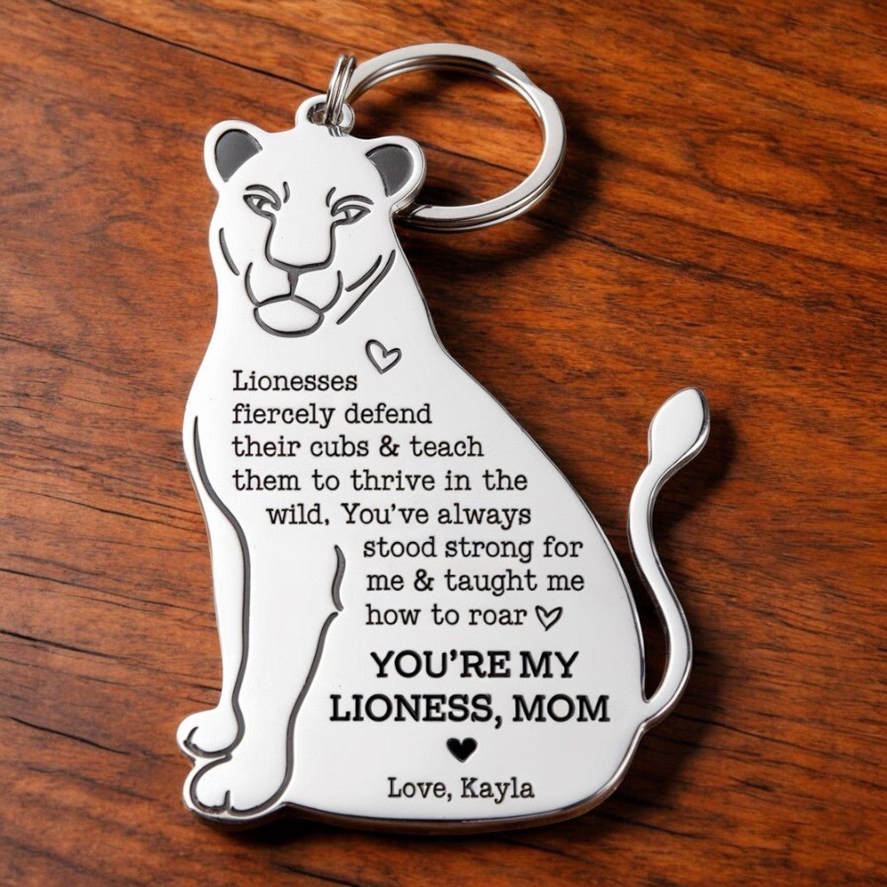 You're My Lioness Personalized Keychain - Mother's Day Gift - UniqueThoughtful