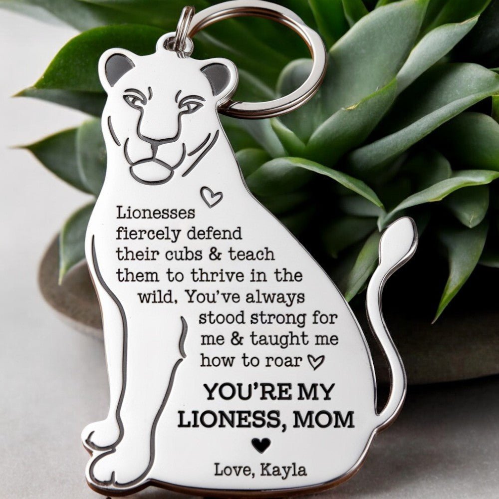 You're My Lioness Personalized Keychain - Mother's Day Gift - UniqueThoughtful