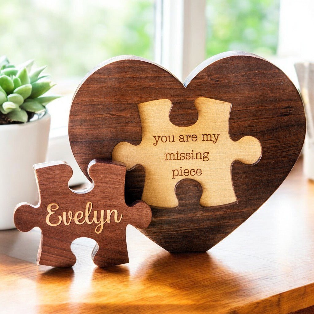 You're My Missing Piece - Custom Wooden Puzzle Plaque Valentine's Gift - UniqueThoughtful