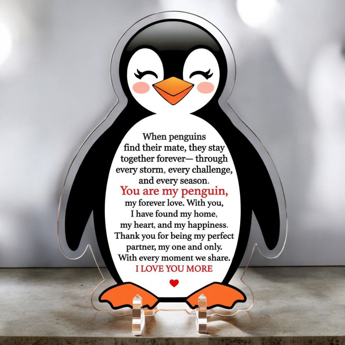 You're My Penguin - Acrylic Sign Valentine's Gift - UniqueThoughtful