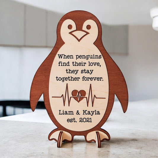 You're My Penguin - Custom Wooden Sign Valentine's Gift - UniqueThoughtful