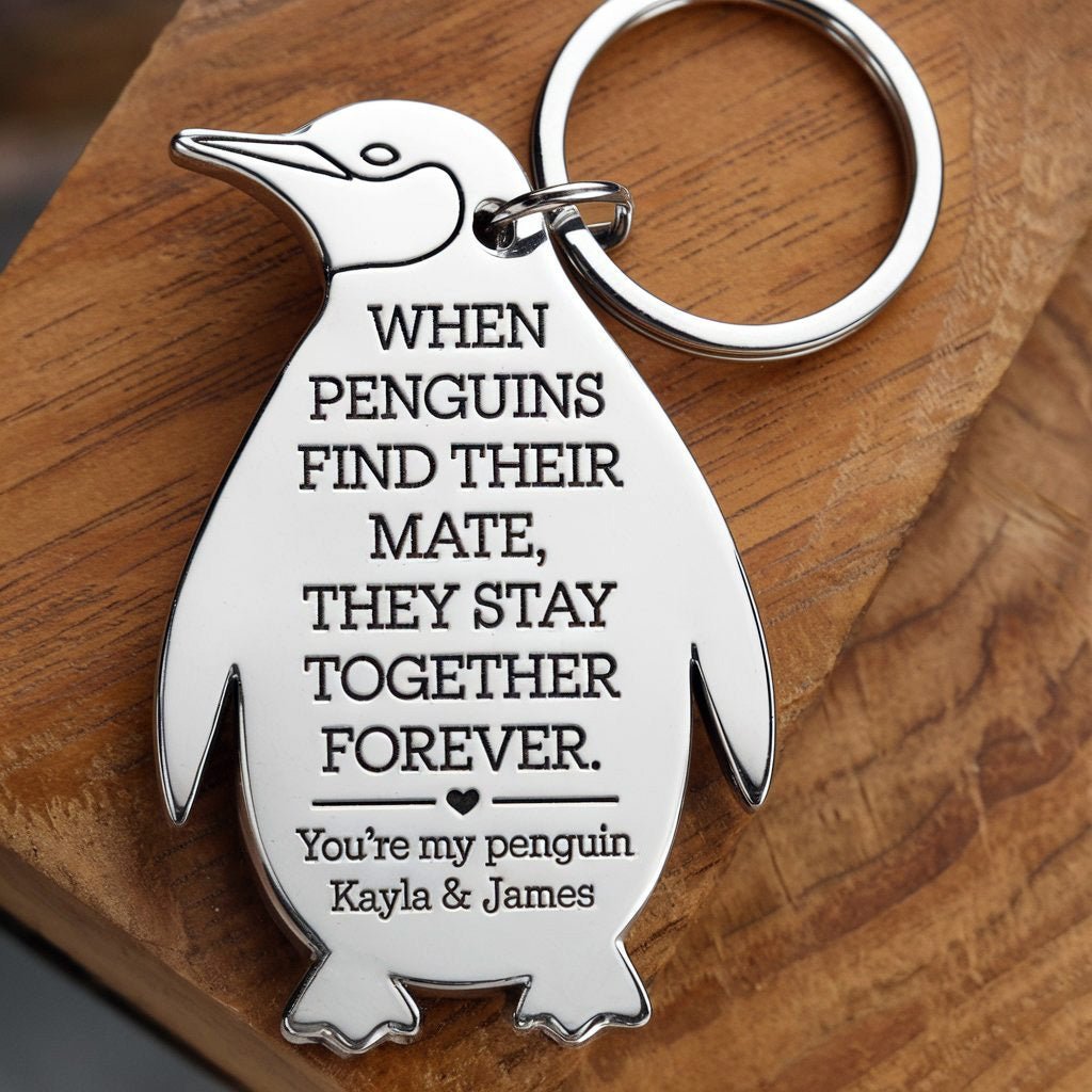 You're My Penguin keychain - Christmas Gift - UniqueThoughtful