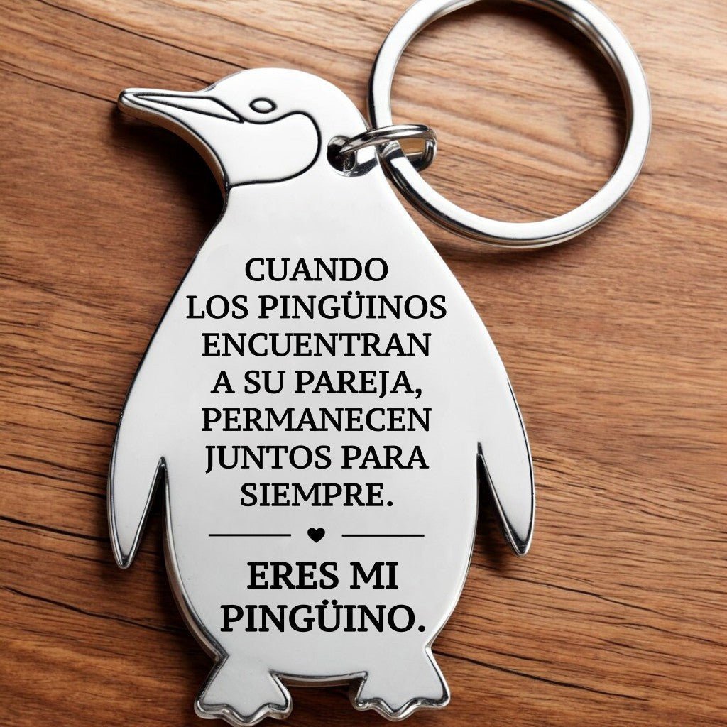 You're My Penguin Keychain - Valentine's Gift (Spanish) - UniqueThoughtful