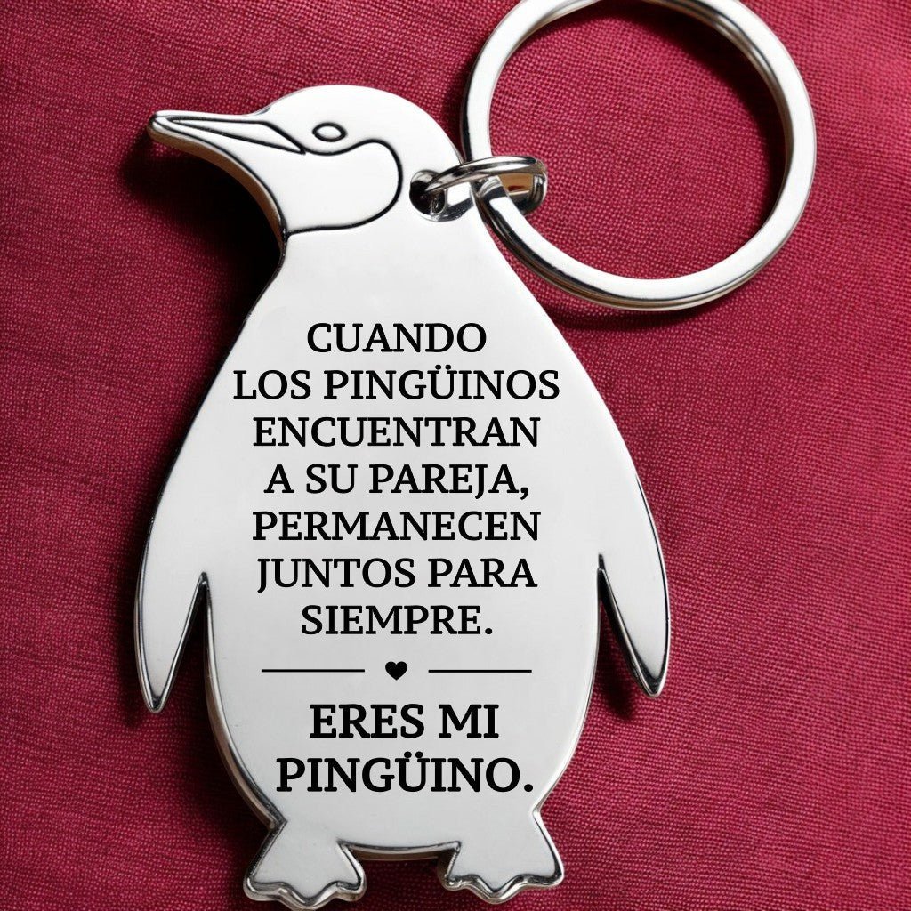You're My Penguin Keychain - Valentine's Gift (Spanish) - UniqueThoughtful