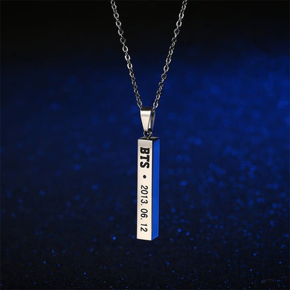 4 Side Engraved Necklace - UniqueThoughtful
