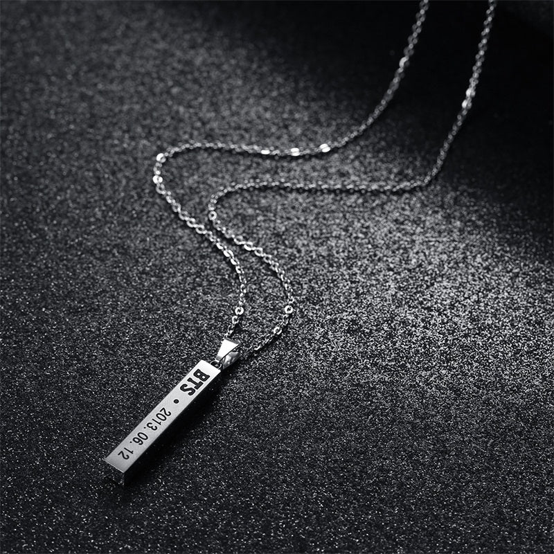 4 Side Engraved Necklace - UniqueThoughtful