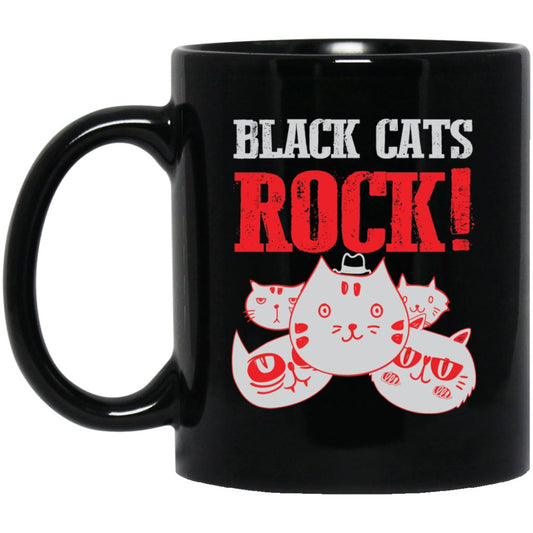 "Black Cats Rock" Coffee Mug - UniqueThoughtful