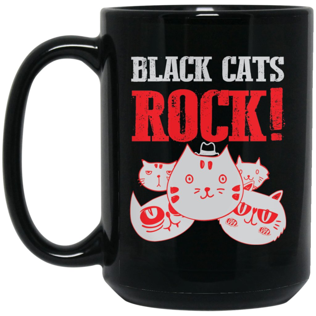"Black Cats Rock" Coffee Mug - UniqueThoughtful