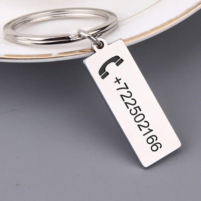 Custom Engraved Anti-lost Keyring Personalized Gift - UniqueThoughtful
