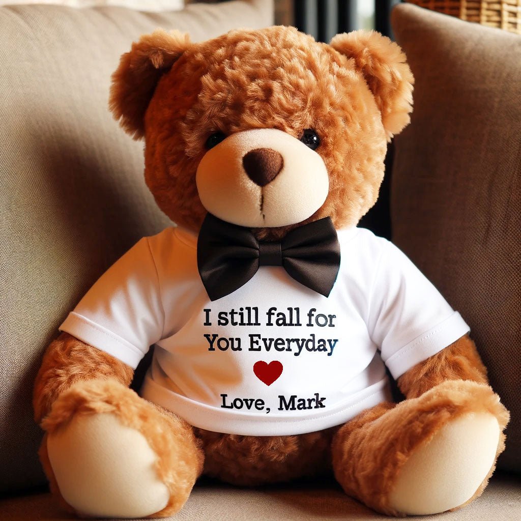 Custom Plush Teddy Bear With T Shirt - Best Valentine's Gift - UniqueThoughtful