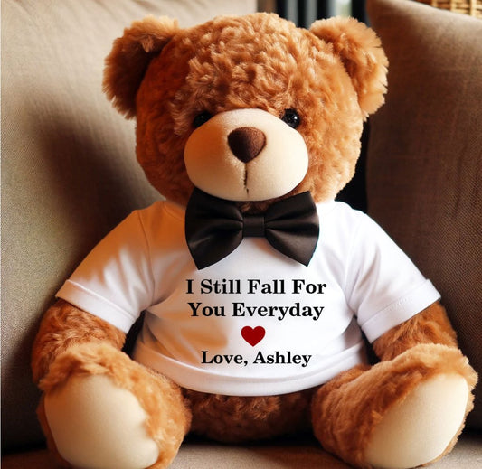 Custom Plush Teddy Bear With T Shirt - Best Valentine's Gift - UniqueThoughtful