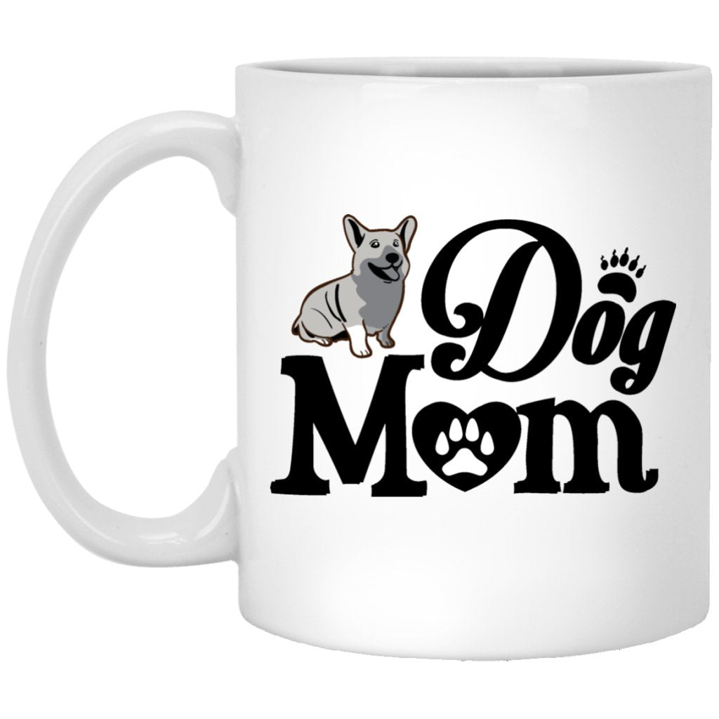 "Dog Mom" Coffee Mug (Black & White) - UniqueThoughtful
