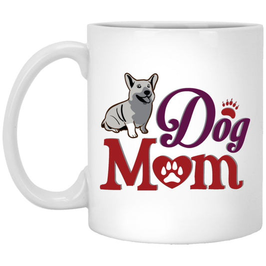 "Dog Mom" Coffee Mug (White) - UniqueThoughtful