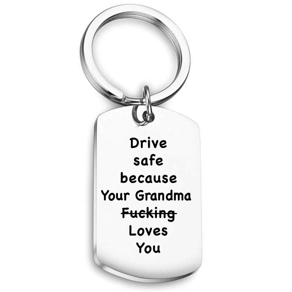Drive Safe Keychain from Grandma - UniqueThoughtful