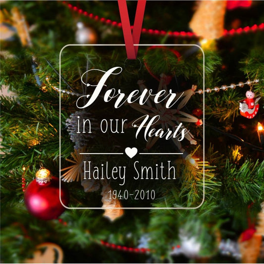 Forever in our hearts - Personalized ornament - UniqueThoughtful