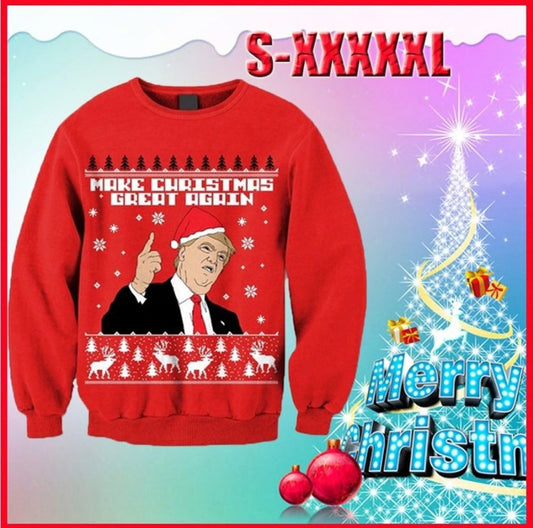 Funny Make Christmas Great Again Ugly Sweater - Unisex - UniqueThoughtful