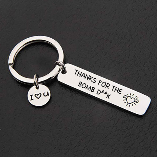 Funny Thanks for Keychain Cute Valentine's Gift - UniqueThoughtful