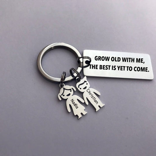 Grow old with me, the best is yet to come - Personalized keychain - UniqueThoughtful