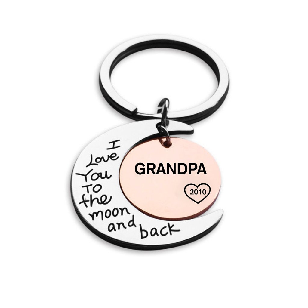 I Love You To The Moon And Back Personalized Keychain - UniqueThoughtful
