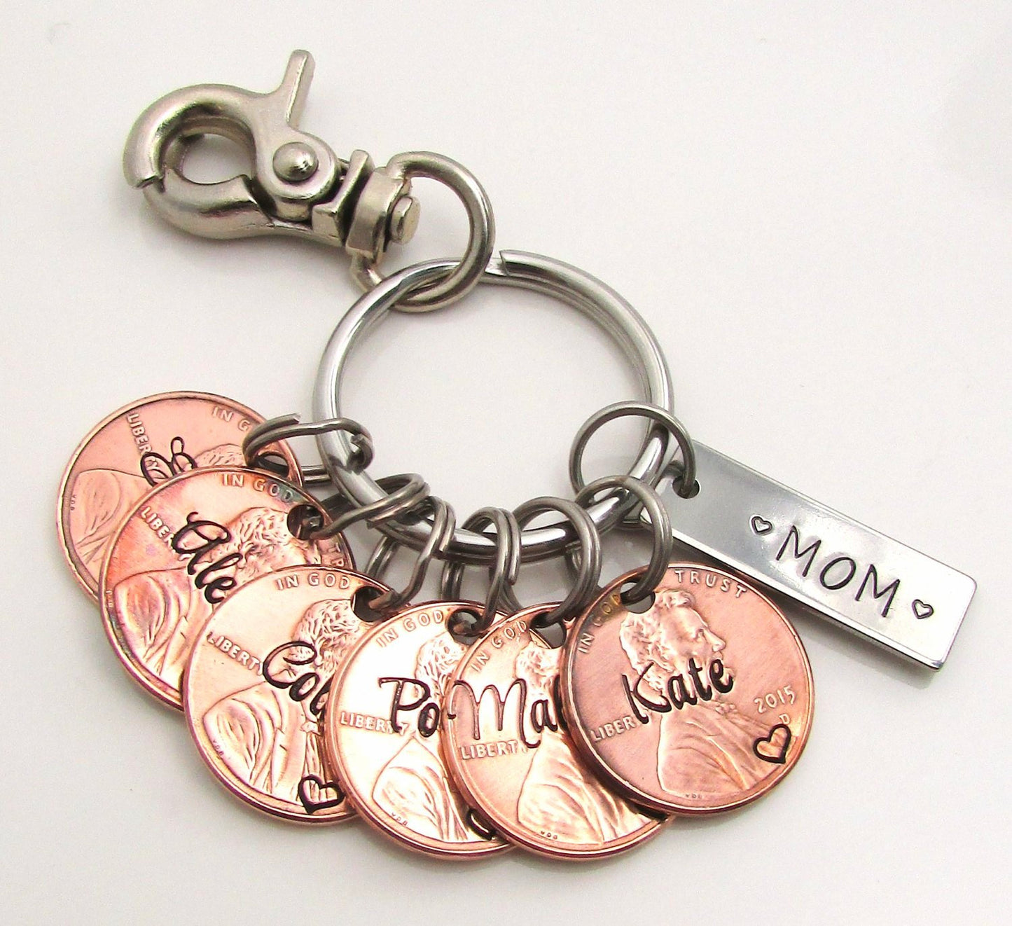 Personalized Penny Keychain For Mom, Dad, Grandma, Grandpa, Aunt - CustomGrace