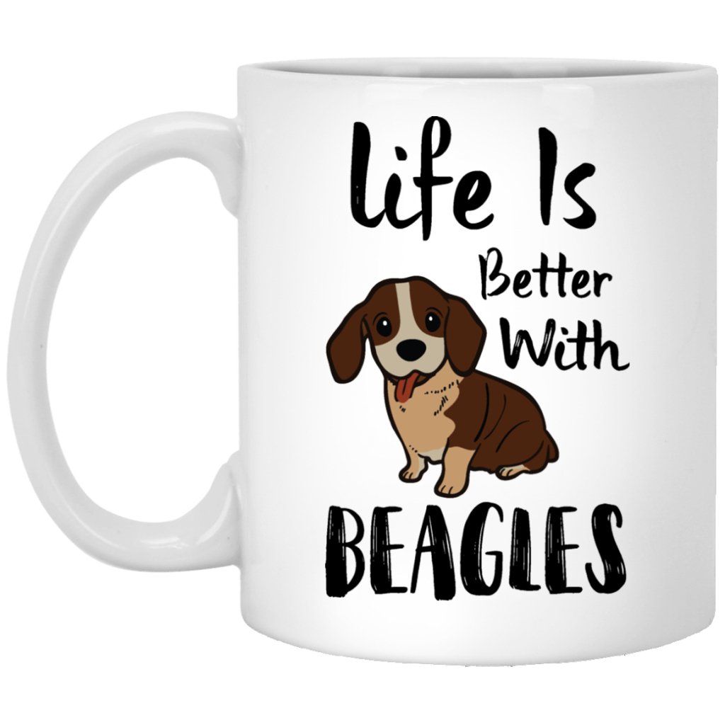 "Life Is Better With Beagles" Coffee Mug - UniqueThoughtful
