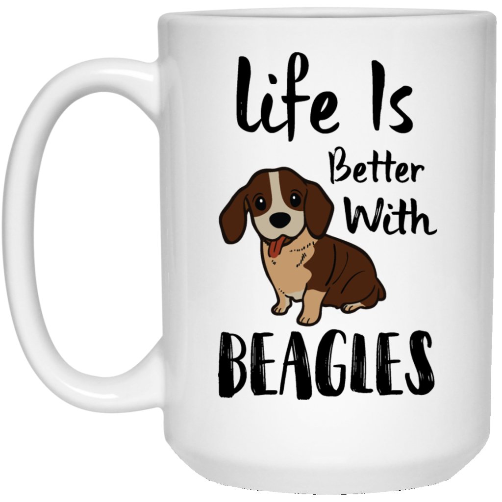 "Life Is Better With Beagles" Coffee Mug - UniqueThoughtful
