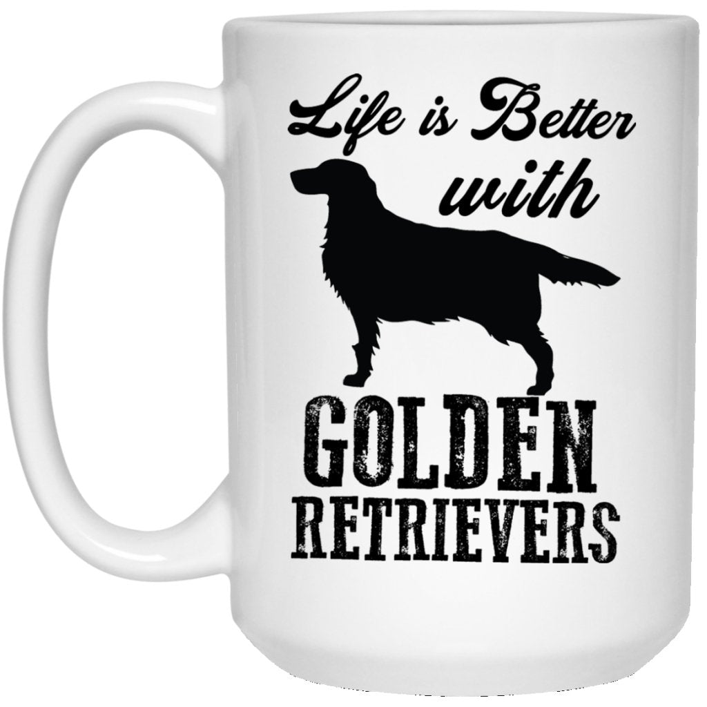 "Life Is Better with GOLDEN RETRIEVERS" Coffee Mug - UniqueThoughtful